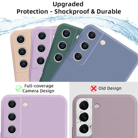 Coques de téléphone portable carré en silicone pour Samsung S22.