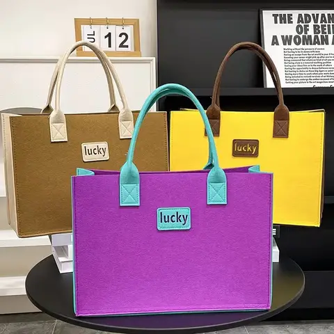 Sacs à bandoulière en feutre colorés, nouveau style, avec logo imprimé personnalisé, pour magasin, cadeau publicitaire