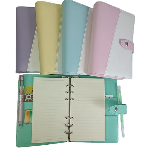 Classeur de budget en couleur vivre double couleur avec enveloppe à fermeture éclair, classeur de budget en vrac A6.