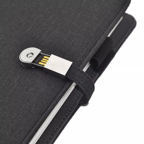 Batterie externe en cuir avec logo personnalisé,A6 accessoires numérique pour ordinateur portable avec clé USB.