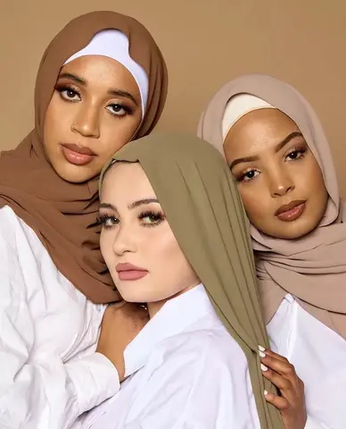 Hijab en mousseline de soie 86 couleur de qualité