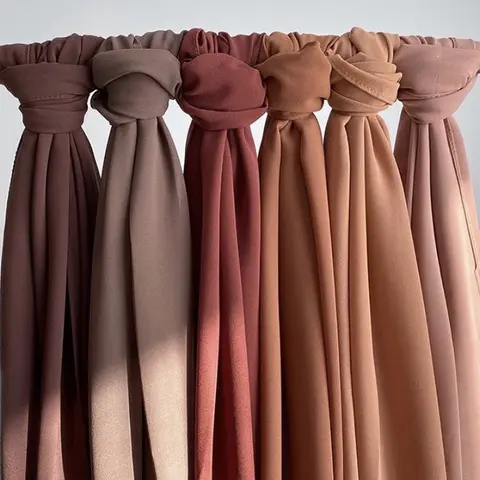 Hijab en mousseline de soie 86 couleur de qualité