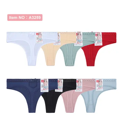 Sous-vêtements couleur unie pour femme string