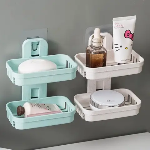 2 pièces étagère de rangement salle de bain décoration porte-savon.