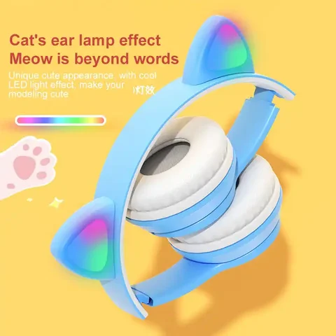 TWS écouteurs sans fil P47M Casque Macaron cat ear casque