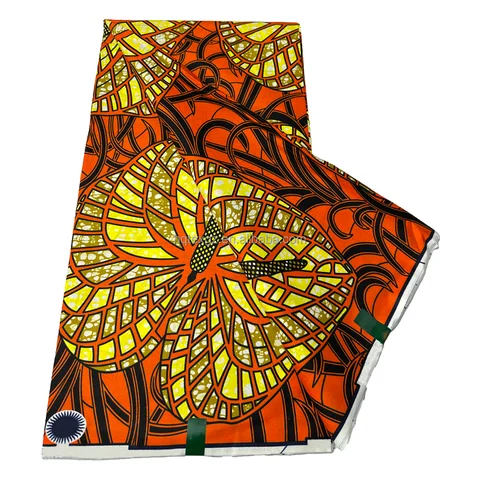 Tissu africain imprimé cire batik java Ankara .