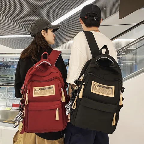 Sac à dos étudiants grande capacité cartable fille garçon, sac d'école sac à dos rétro.