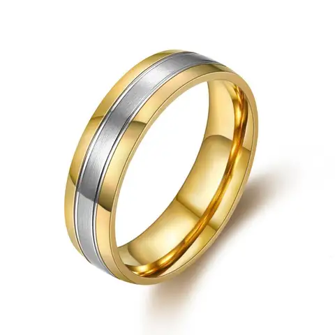 Bijoux  magnifique de Japon et de la Corée du Sud, bague de couple en acier inoxydable micro-incrustation en or 18 carats