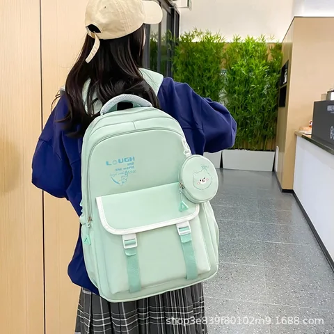 Sac d'école imperméable en nylon grande capacité adolescent décontracté étudiant .