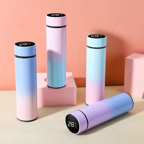 Thermos d'eau intelligente avec affichage de température led fiole à vide en acier inoxydable.