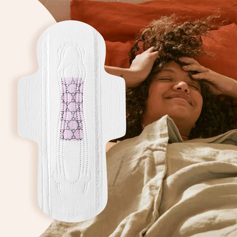 serviette hygiénique refroidissant es à base de plantes pour femmes, surface en coton super absorbante, essence de menthe naturelle, tampon sanitaire féminin.