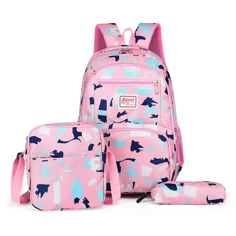 Sac à dos pour filles, d'école pour enfants et garçons avec fourre-tout isolé et pochette à crayons.