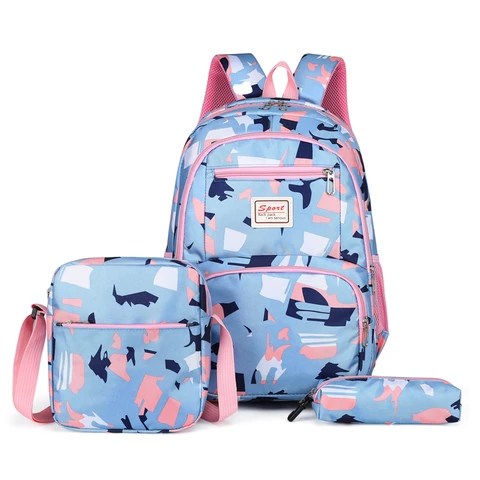 Sac à dos pour filles, d'école pour enfants et garçons avec fourre-tout isolé et pochette à crayons.