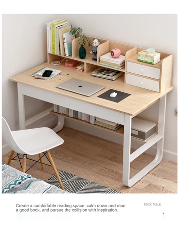 Bureau et étagère, bureau d'ordinateur intégré simple