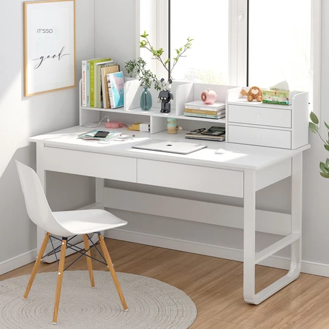 Bureau et étagère, bureau d'ordinateur intégré simple