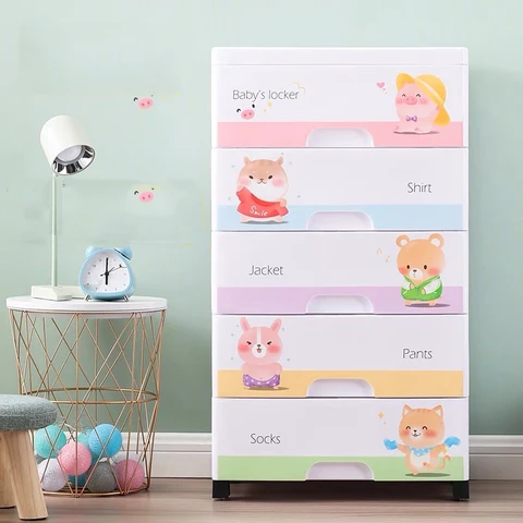 Jouet en plastique tiroir armoire de rangement pour vêtements enfants