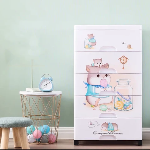 Jouet en plastique tiroir armoire de rangement pour vêtements enfants