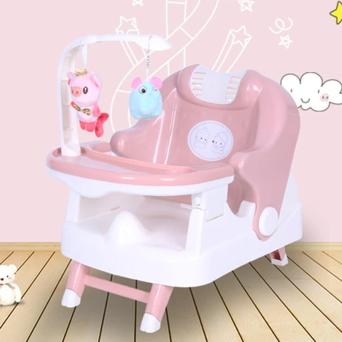 Chaise de salle à manger pour bébé, plaque amovible, pliable, portable, antidérapante, chaise de lavage, avec jouets