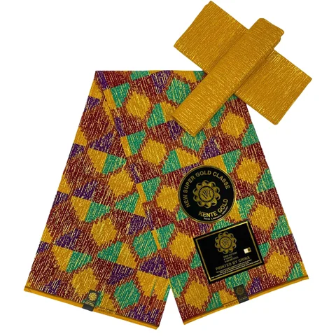 Kente Gold Wax – tissus Ankara 100% coton imprimés, nouveau design,