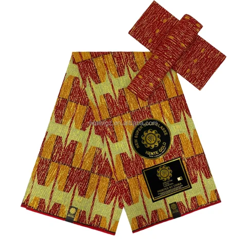 Kente Gold Wax – tissus Ankara 100% coton imprimés, nouveau design,