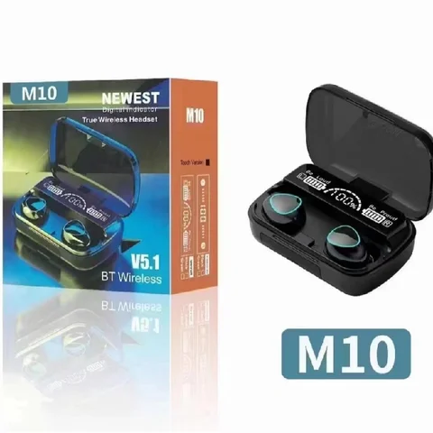 M10 TWS écouteurs 9D Hifi stéréo Waterproof ln oreille casque Bt 5.1LED affichage