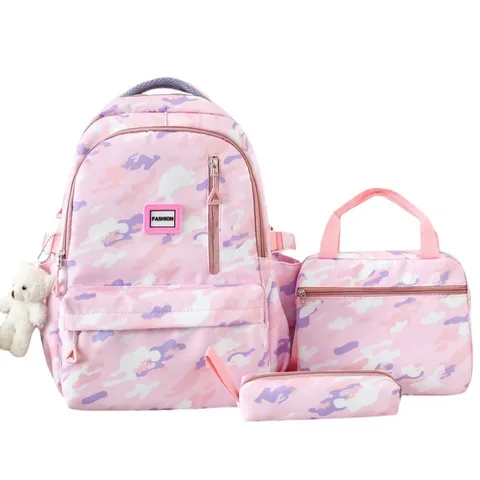 Ensemble de sac à dos géométrique et sac à lunch pour filles et garçons.