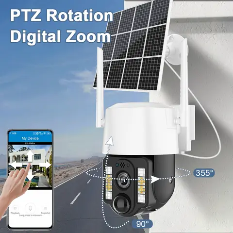 (Copie) Camera solaire 4G par PC IP ptz power panneau solaire surveillance extérieure nocturne colorée caméra CCTV 4G 3.0MP.