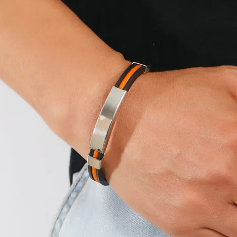 Bracelet détox lymphatique en acier titane pour hommes