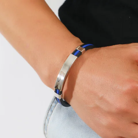 Bracelet détox lymphatique en acier titane pour hommes