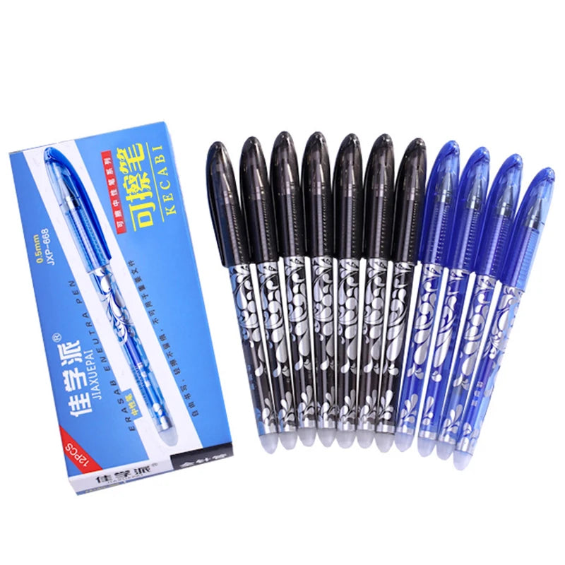 20+3 Pcs/Set Erasable Gel Pen Refills Rod 0.5mm Blue Black Ink Washable Handle Magic Erasable Pen for School Office Stationery