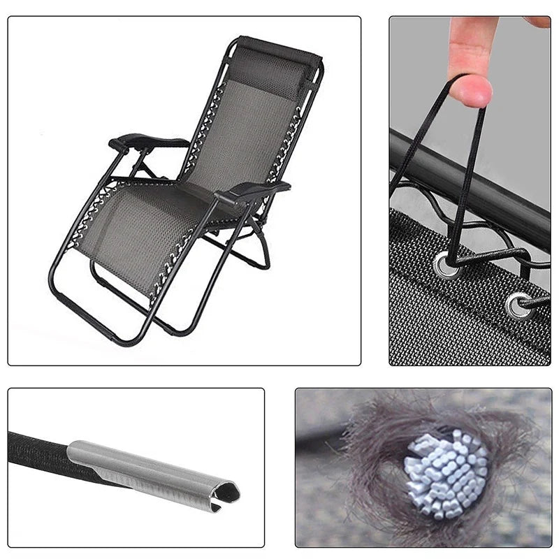 Cordon élastique pour chaises longues, 4 pièces, pour meubles de jardin inclinables à gravité zéro, cordes pour chaises d'extérieur