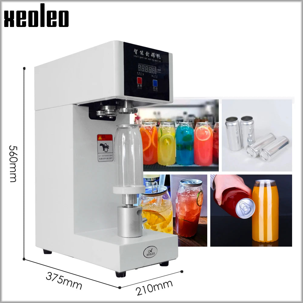 XEOLEO 55mm Cans sealer Drink bottle sealer Beverage seal machine for 330ml/500/650ml PET Milk tea/Coffee Can sealer 220V/110V