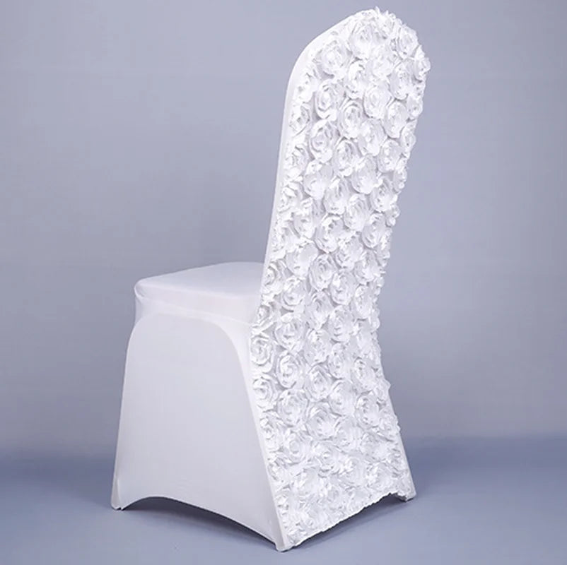 Simple 2022 Rose Stretch Chair Cover Wedding Hotel Restaurant Siamese Set Solid Color Dining Party Supplies Wholesale Stool Home