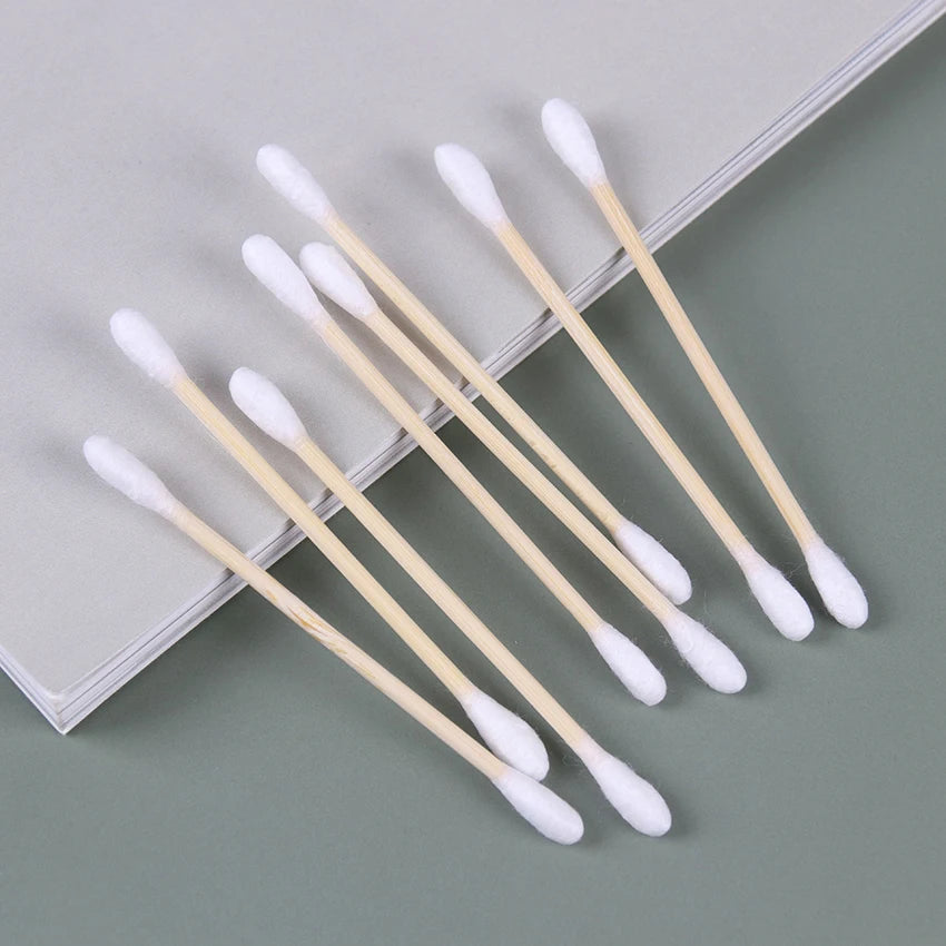 100PCS/Pack Double Head Cotton Swabs Women Makeup Cleaning Cotton Swab Wooden Wadded Sticks Nose Ears Cleaning Tools