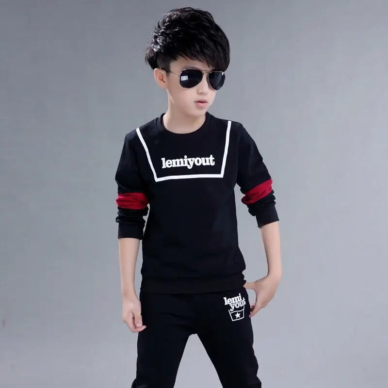 2024 new Boys clothes sport suit casual sets autumn letter children SPRING kids tracksuit spring + pants 5 6 7 8 9 10 11 12 year