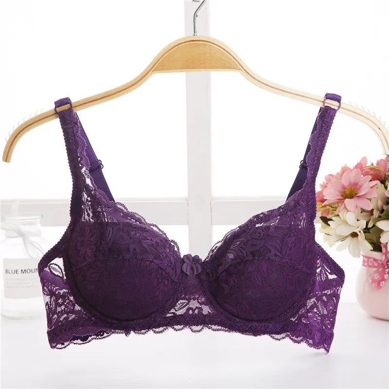 Soutien-gorge d'été en dentelle pour femmes, grande tasse fine, Lingerie Sexy, à armatures, en coton, doux, grande taille, t-shirt, soutien-gorge pour dames