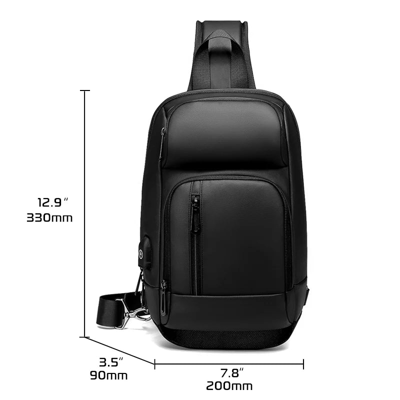 EURCOOL Chest Packs Men USB Charging Casual Water Repellent Travel Shoulder Crossbody Bags Messenger мужская сумка на плечё Male