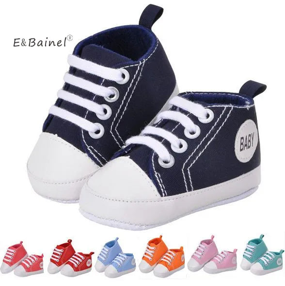 E & Bainel toile nouveau-né bébé chaussures filles bébé mocassins chaussures pour garçons chaussures de Sport bébé baskets enfants premiers marcheurs