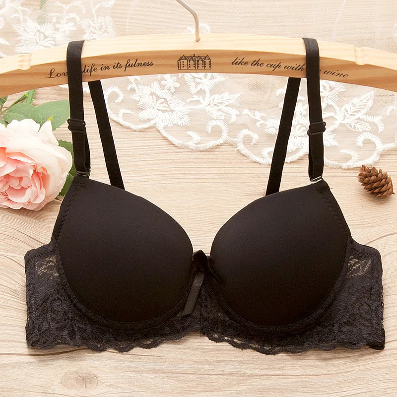 Mode filles Push Up soutien-gorge à armatures petite poitrine rassembler poitrine étudiant fille soutien-gorge double tasse robe soutien-gorge de fête pour dame 32 34 36 A B