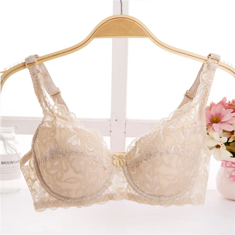 Soutien-gorge d'été en dentelle pour femmes, grande tasse fine, Lingerie Sexy, à armatures, en coton, doux, grande taille, t-shirt, soutien-gorge pour dames