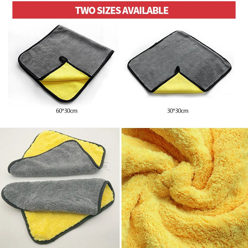 Accessoires de lavage de voiture 30*30cm, serviette en microfibre Super absorbante, soins automobiles, séchage, ourlets, serviettes en tissu de nettoyage automobile