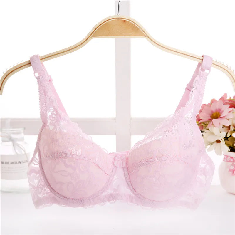 Soutien-gorge d'été en dentelle pour femmes, grande tasse fine, Lingerie Sexy, à armatures, en coton, doux, grande taille, t-shirt, soutien-gorge pour dames