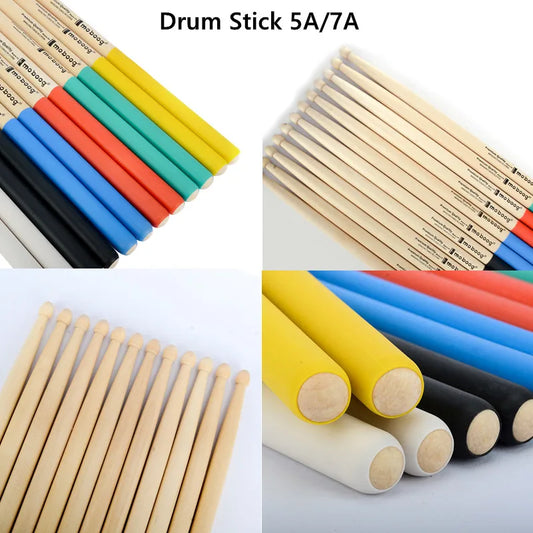 1 Pair 5A/ 7A Maple Drumsticks Professional Wood Drum Sticks Multiple Color Options Drums Accessories Musical Instruments