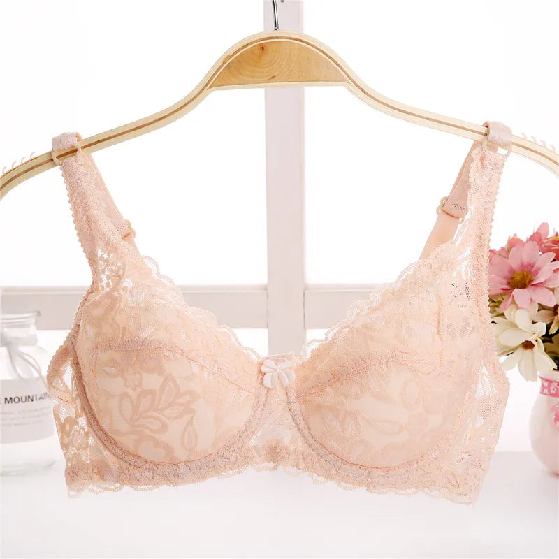 Soutien-gorge d'été en dentelle pour femmes, grande tasse fine, Lingerie Sexy, à armatures, en coton, doux, grande taille, t-shirt, soutien-gorge pour dames