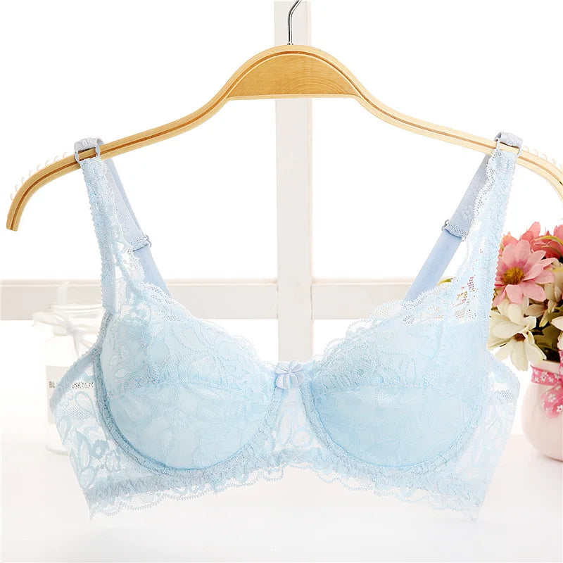 Soutien-gorge d'été en dentelle pour femmes, grande tasse fine, Lingerie Sexy, à armatures, en coton, doux, grande taille, t-shirt, soutien-gorge pour dames