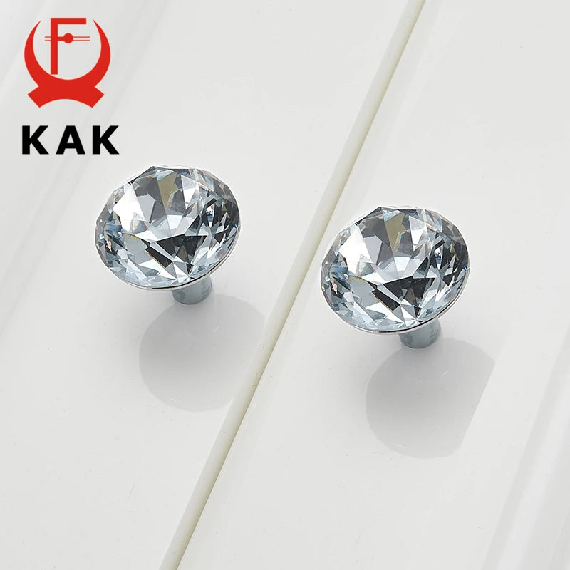 KAK Luxury Diamond Crystal Handles Shoebox Cabinet Handles Closet Dresser Drawer Knobs Wardrobe Pulls Pullers Furniture Hardware