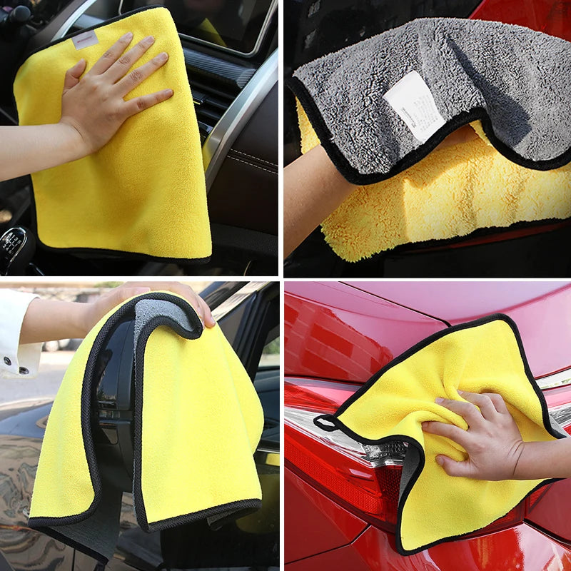 Accessoires de lavage de voiture 30*30cm, serviette en microfibre Super absorbante, soins automobiles, séchage, ourlets, serviettes en tissu de nettoyage automobile