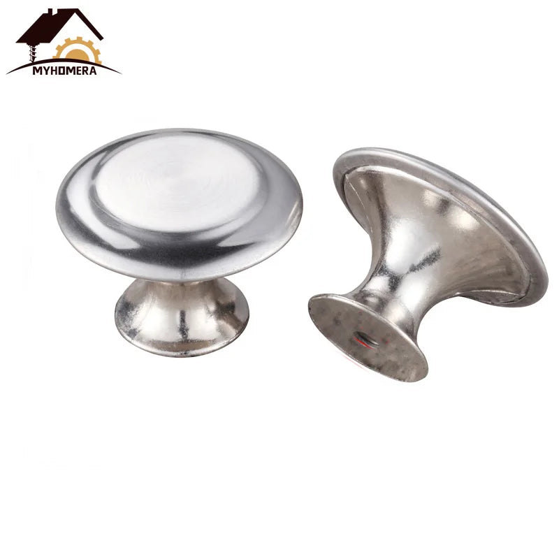 30 Pieces Cabinet Knobs Stainless Steel Cupboard Pull Drawer Knob Wardrobe Round Handle Kitchen Pulls Furniture Hardware Factory