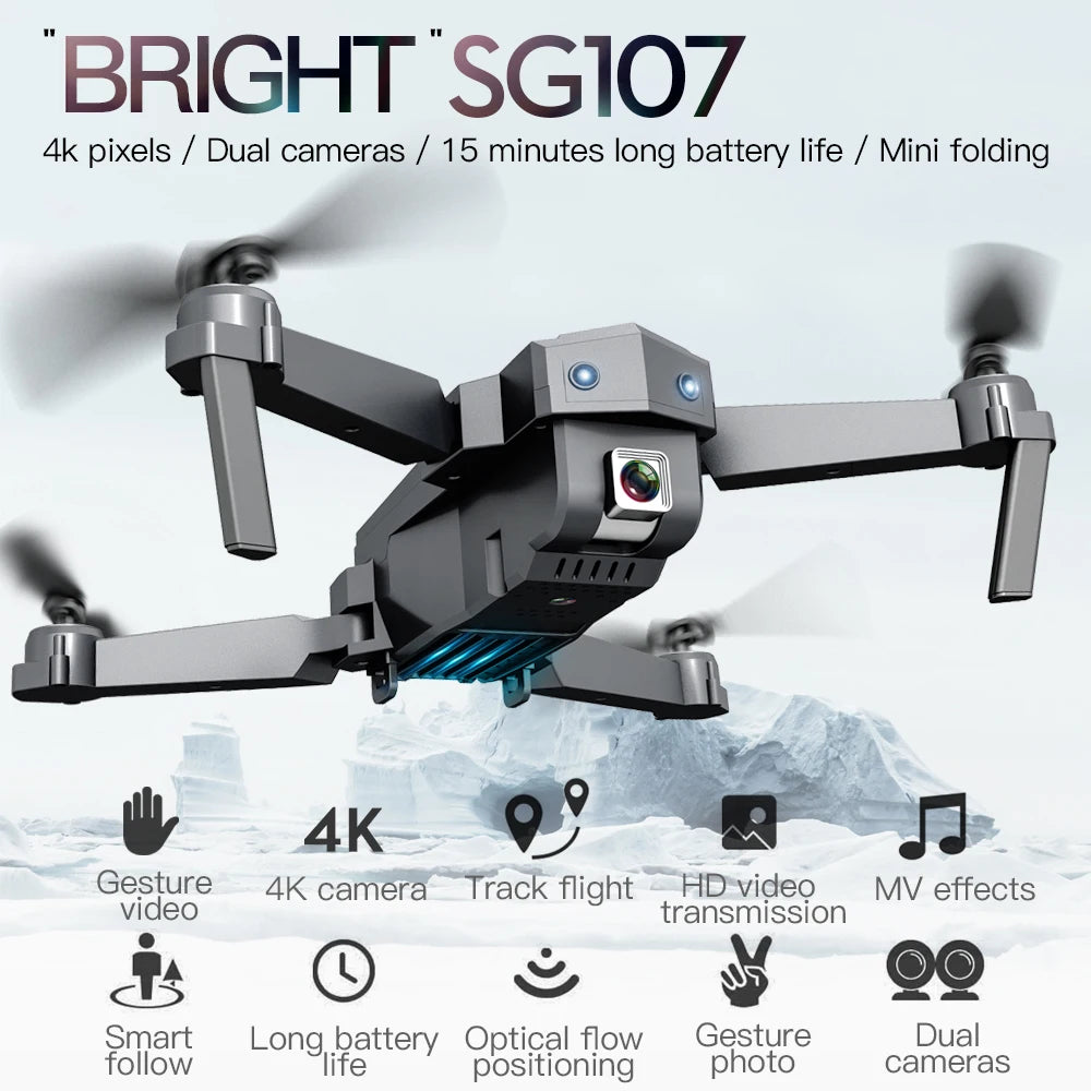 EBOYU SG107 Drone RC pliable 4K HD caméra WiFi FPV Drone suivez-moi flux optique positionnement maintien d'altitude RC quadrirotor RTF _
JASMIN LI