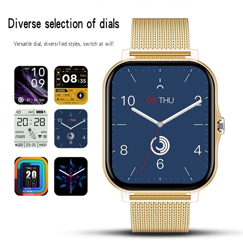 Montre intelligente pour hommes femmes cadeau 1.69 'écran tactile complet sport Fitness montres Bluetooth appels numérique Smartwatch montre-bracelet